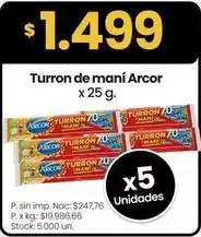 Changomas Arcor - turron de maní oferta