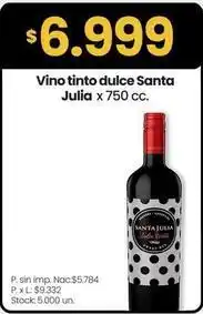 Changomas Santa julia - vino tinto dulce oferta