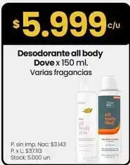 Changomas Dove - desodorante all body oferta