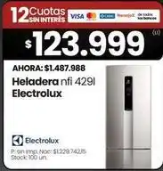 Changomas Electrolux - heladera nfi 429i oferta