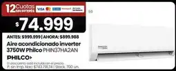 Changomas Philco - aire acondicionado inverter 3750w phin37ha2an oferta