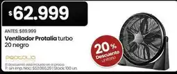 Changomas Protalia - ventilador protalía turbo 20 negro oferta