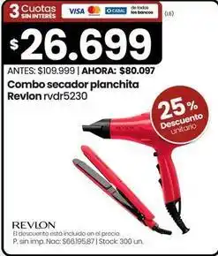 Changomas Revlon - combo secador planchita rvdr5230 oferta