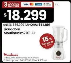 Changomas Moulinex - licuadora im2701 oferta