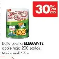 Disco Elegante - rollo cocina doble hoja 200 paños oferta