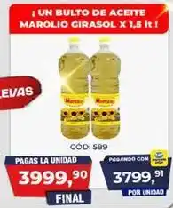Maxiconsumo Marolio - un bulto de aceite girasol x 1,5 it ! oferta