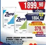 Maxiconsumo Zorro - jabon liquido ropa oferta