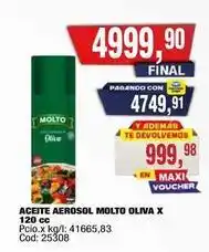 Maxiconsumo Molto - aceite aerosol oliva x oferta