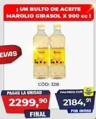 Maxiconsumo Marolio - un bulto de aceite girasol x 900 cc oferta