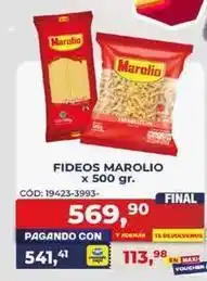 Maxiconsumo Marolio - fideos x 500 gr. cód: 19423-3993 oferta