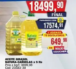 Maxiconsumo Natura - aceite girasol natura-cañuelas x 5 lts oferta