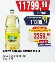 Maxiconsumo Natura - aceite girasol x 3 lt oferta