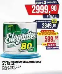 Maxiconsumo Elegante - papel higienico elegante max 4 x 80 mt oferta