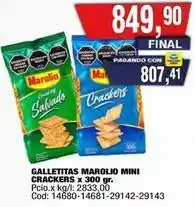 Maxiconsumo Marolio - galletitas marolio mini crackers x 300 gr oferta