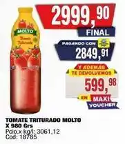 Maxiconsumo Molto - tomate triturado molto oferta