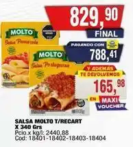 Maxiconsumo Molto - salsa molto t/recart x 340 grs oferta