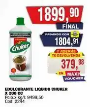 Maxiconsumo Chuker - edulcorante liquido chuker x 200 cc oferta