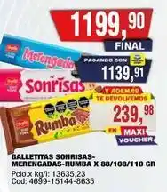 Sonrisas - galletitas sonrisas-merengadas-rumba x 88/108/110 gr