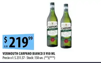 Punto Mayorista Carpano Bianco Vermouth x 950ml oferta