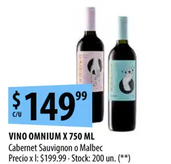 Punto Mayorista Omnium Vino x 750ml oferta