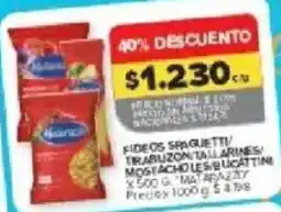 Carrefour Fideos spaghetti/ tirabuzón/tallarines/ mostacchini/les bicattini oferta