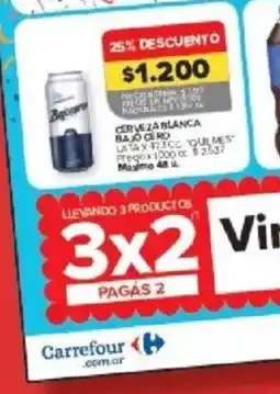 Carrefour Budweiser cerveza blanca baja cero oferta