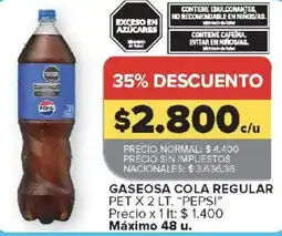 Carrefour Pepsi gaseosa cola regular oferta