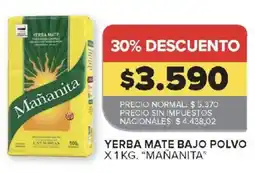 Carrefour Mañanita yerba mate bajo polvo oferta