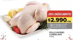 Carrefour Pollo entero congelado oferta