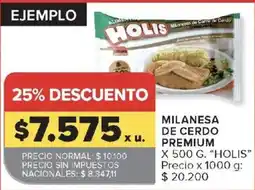 Carrefour Holis milanesa de cerdo premium oferta
