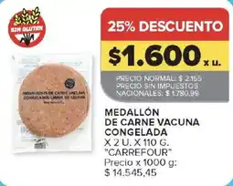 Carrefour Carrefour medallón de carne vacuna congelada oferta
