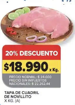 Carrefour Tapa de cuadril de novillito oferta