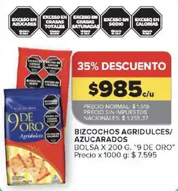 Carrefour 9 de oro bizcochos agridulces/azucarados oferta