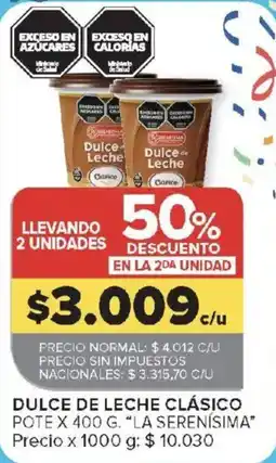 Carrefour La serenisima dulce de leche clasico oferta