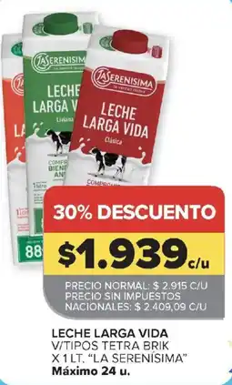 Carrefour La serenisima leche larga vida oferta