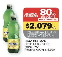 Carrefour Minerva jugo de limón oferta
