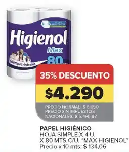 Carrefour Higienol papel higiénico oferta