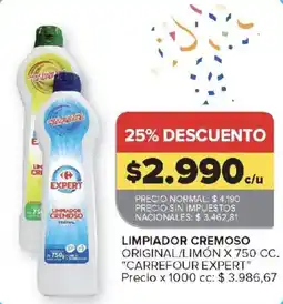 Carrefour Carrefour expert limpiador cremoso original/limón oferta