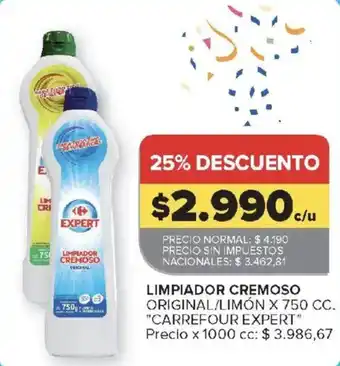 Carrefour Carrefour expert limpiador cremoso original/limón oferta