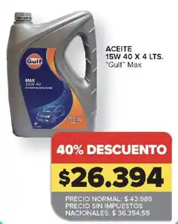Carrefour Gulf aceite 15w 40 oferta