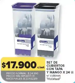 Carrefour Habitual set de cubiertos con tapa y mango oferta