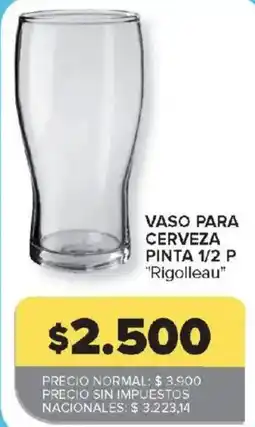 Carrefour Rigolleau vaso para cerveza pinta 1/2 p oferta