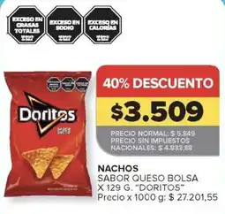 Carrefour Doritos nachos sabor queso bolsa oferta
