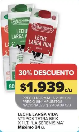 Carrefour La serenisima leche larga vida oferta