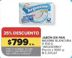 Carrefour Argentino jabón en pan máxima blancura oferta