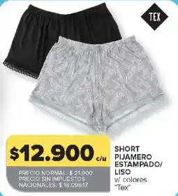 Carrefour Tex short pijamero estampado/liso oferta