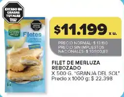 Carrefour Granja del Sol filetes de merluza rebozados oferta
