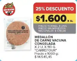 Carrefour Carrefour medallón de carne vacuna congelada oferta