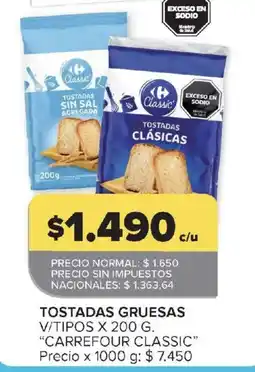 Carrefour Carrefour classic tostadas gruesas oferta