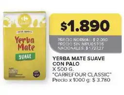 Carrefour Carrefour classic yerba mate suave con palo oferta